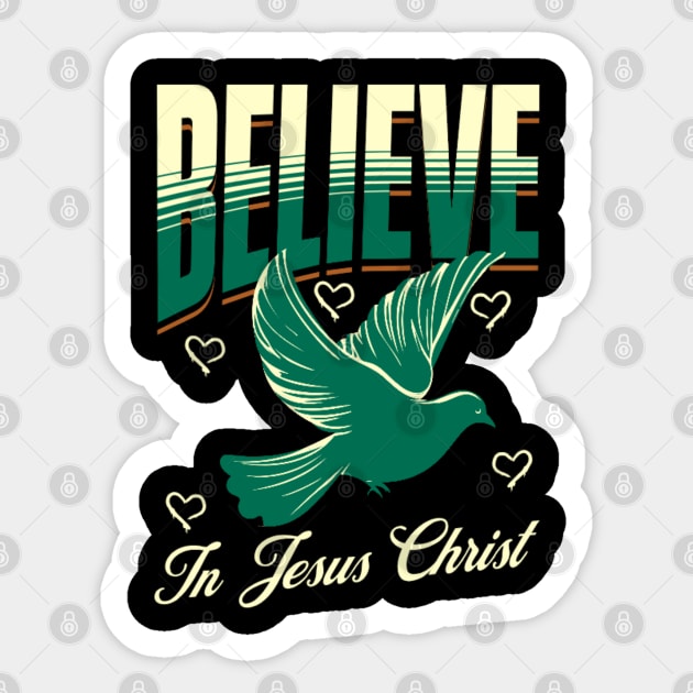 Believe in Jesus Christ Christian Dove Design Sticker by Rox